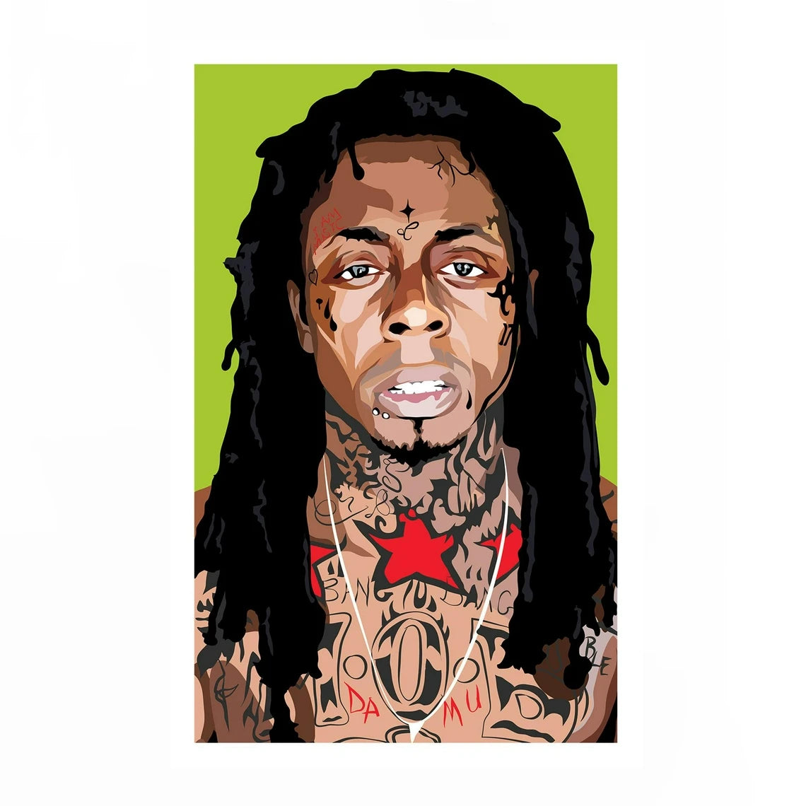 Lil Wayne Art Poster Music Album Canvas Poster Hip Hop Rapper Pop Music Star Wall Painting Decoration (No Frame)