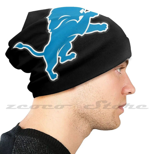 Lions-Detroit Diy Pullover Cap Knit Hat Plus Size Keep Warm Elastic Soft Lion Logo