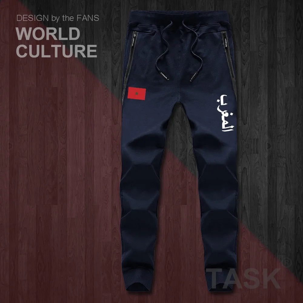 The Western Kingdom of Morocco Moroccan MAR mens pants joggers jumpsuit sweatpants track sweat fitness fleece tactical casual