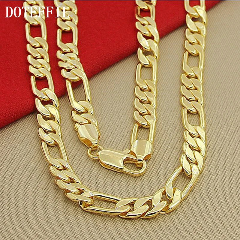 DOTEFFIL 8mm 22-Inches Gold Chain Link Necklace For Women Men Wedding Engagement Party Jewelry