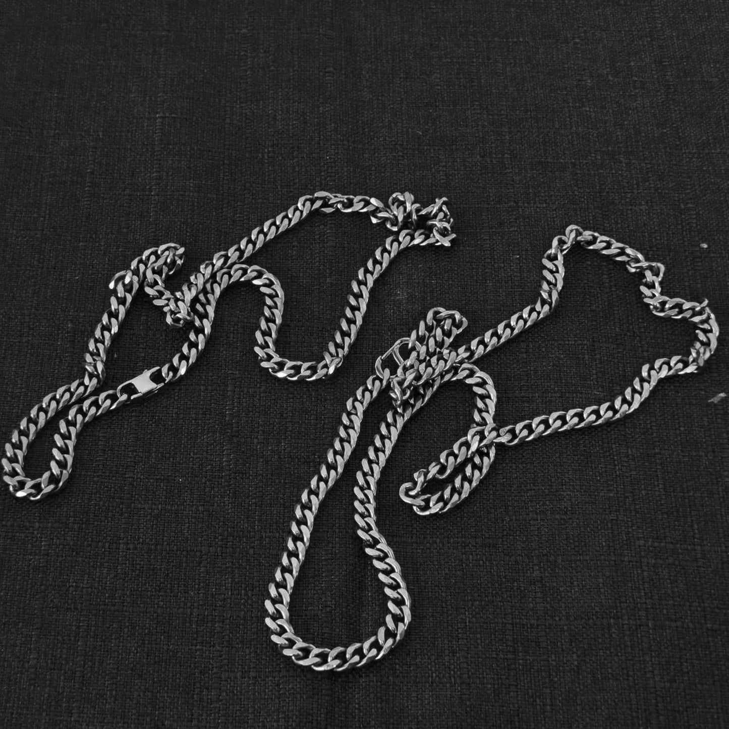 7.0 MM Width Solid Pure Titanium Curb Chain Link Necklace Men's Hip Hop Thick Chain