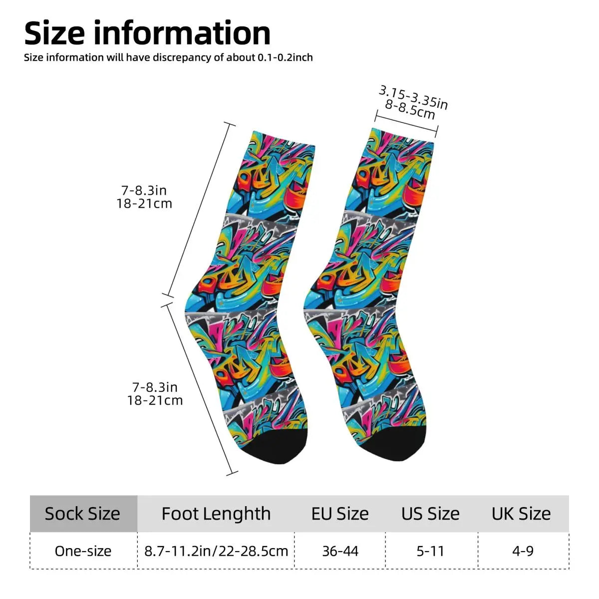 Urban Vibes Graffiti Art Street Culture Meets Socks Harajuku Soft Stockings All Season Long Socks for Man Woman Birthday Present