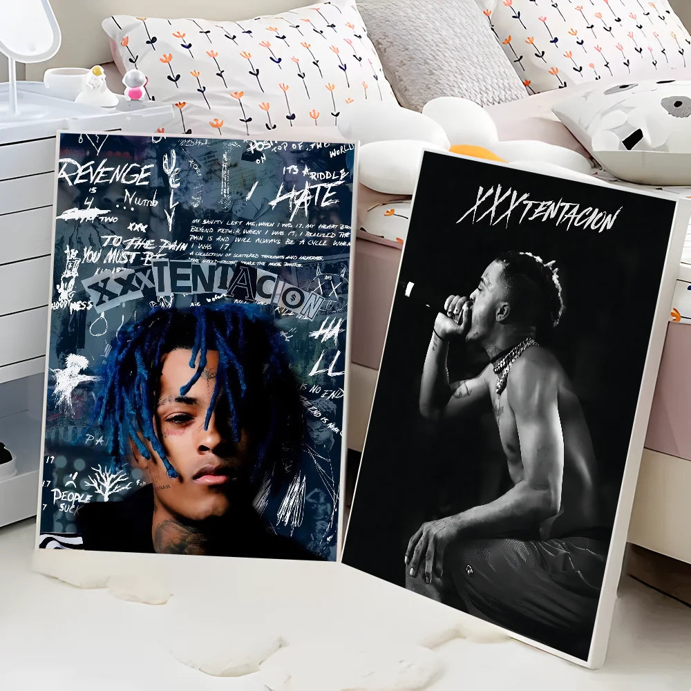 Rapper X-XXXTentacion 17 DIY Sticky Poster Waterproof Paper Sticker Coffee House Bar Stickers Wall Painting