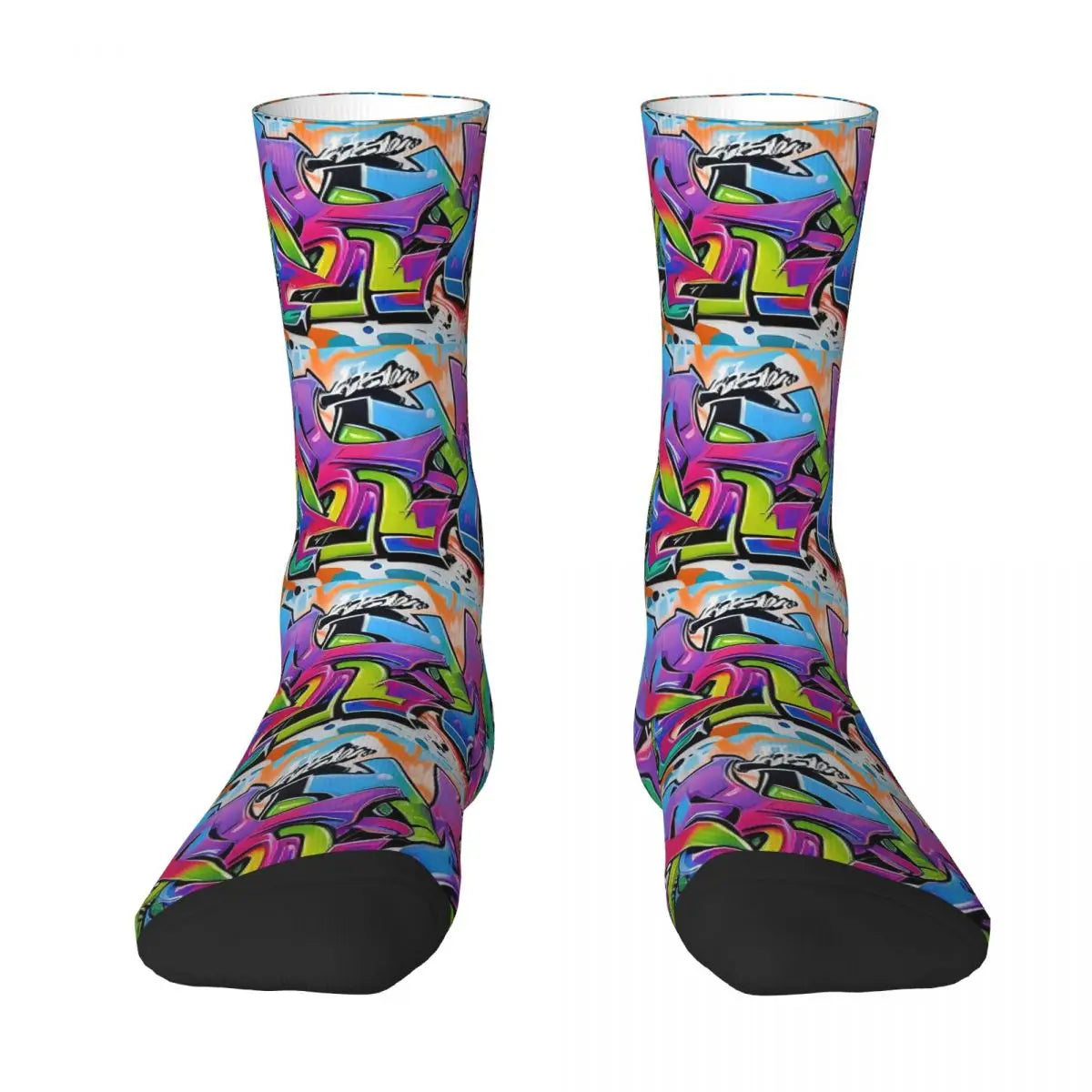 Urban Vibes Graffiti Art Street Culture Meets 284 Socks Harajuku Stockings All Season Long Socks for Man Woman Birthday Present