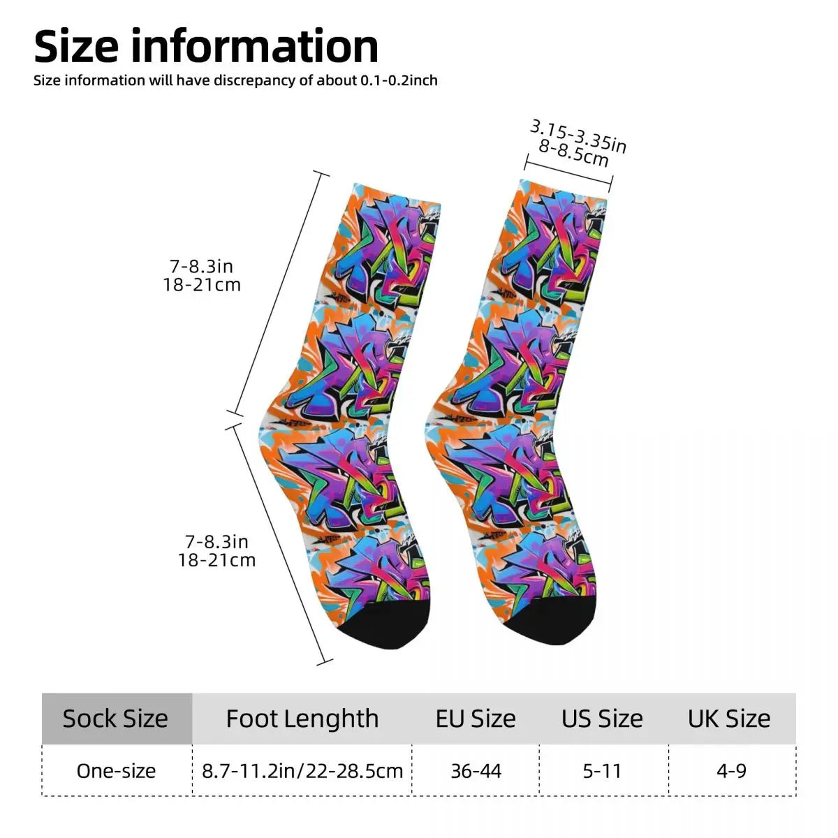 Urban Vibes Graffiti Art Street Culture Meets 284 Socks Harajuku Stockings All Season Long Socks for Man Woman Birthday Present