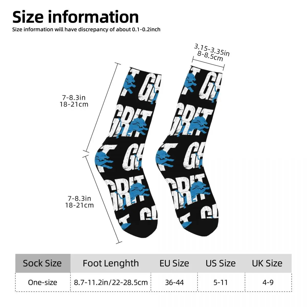 Detroit Grit Stockings Lions Graphic Funny Socks Spring Non Slip Socks Couple Cycling Warm Soft Socks