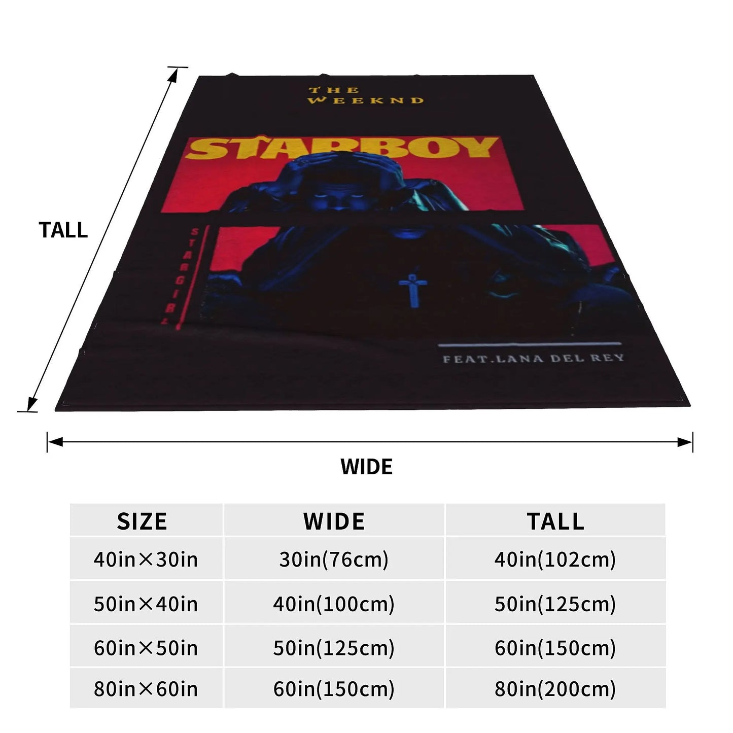 Relax the weeknd starboy  Blanket Merch Sofa Decorative  Throws And Blankets Warm Fleece for Car