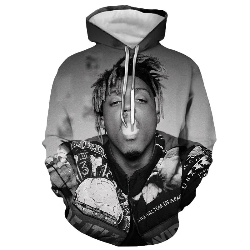 3D printed Hooded children Retro Long Sleeve Digital You Printed Hoodie Fashion Long Sleeve Hoodie Neutral Hip Hop Rap Singer