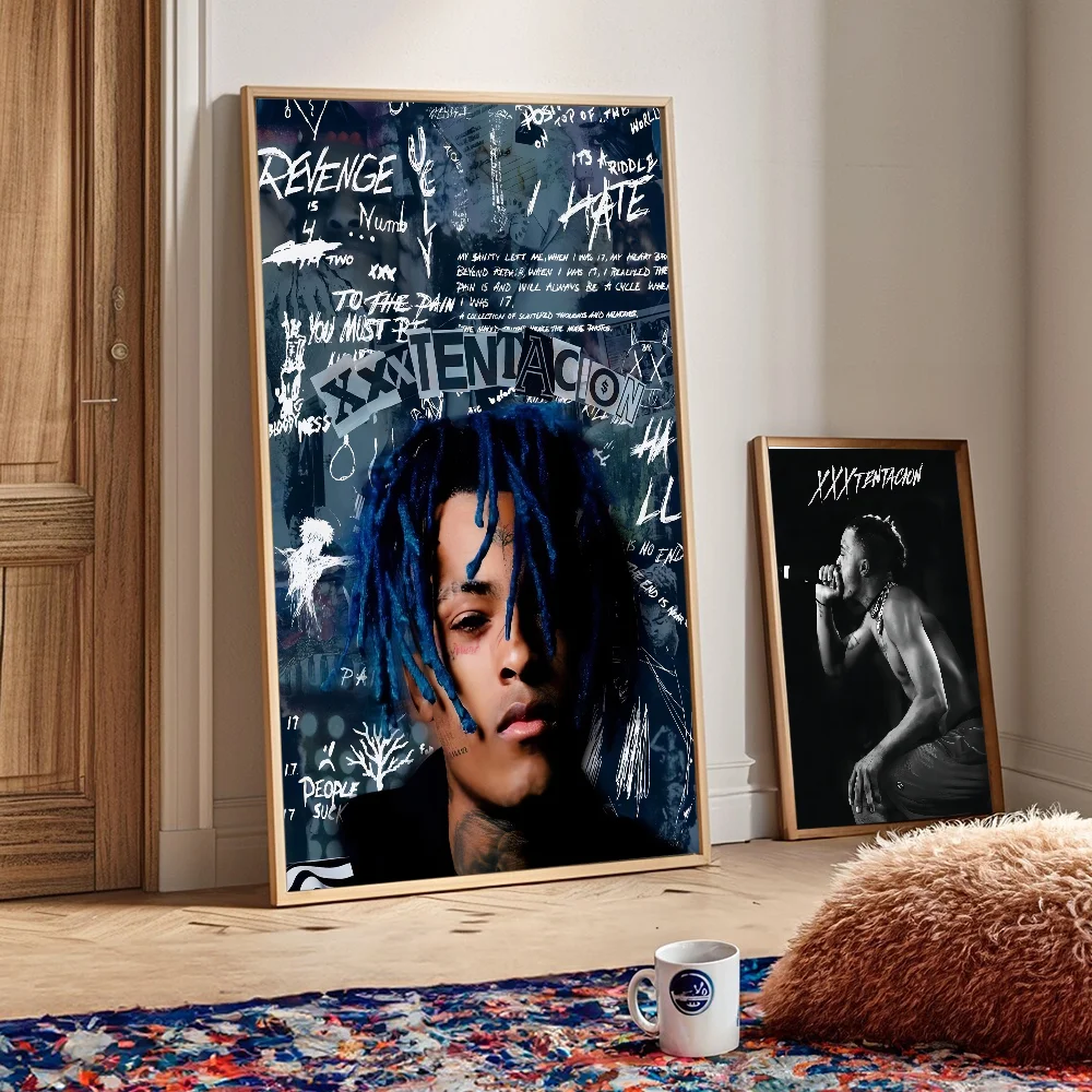 Rapper X-XXXTentacion 17 DIY Sticky Poster Waterproof Paper Sticker Coffee House Bar Stickers Wall Painting