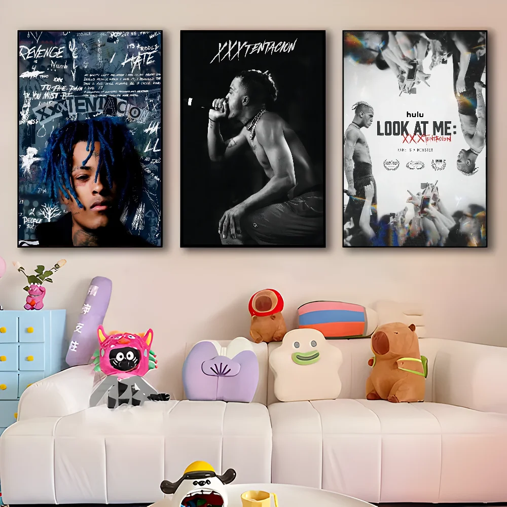 Rapper X-XXXTentacion 17 DIY Sticky Poster Waterproof Paper Sticker Coffee House Bar Stickers Wall Painting