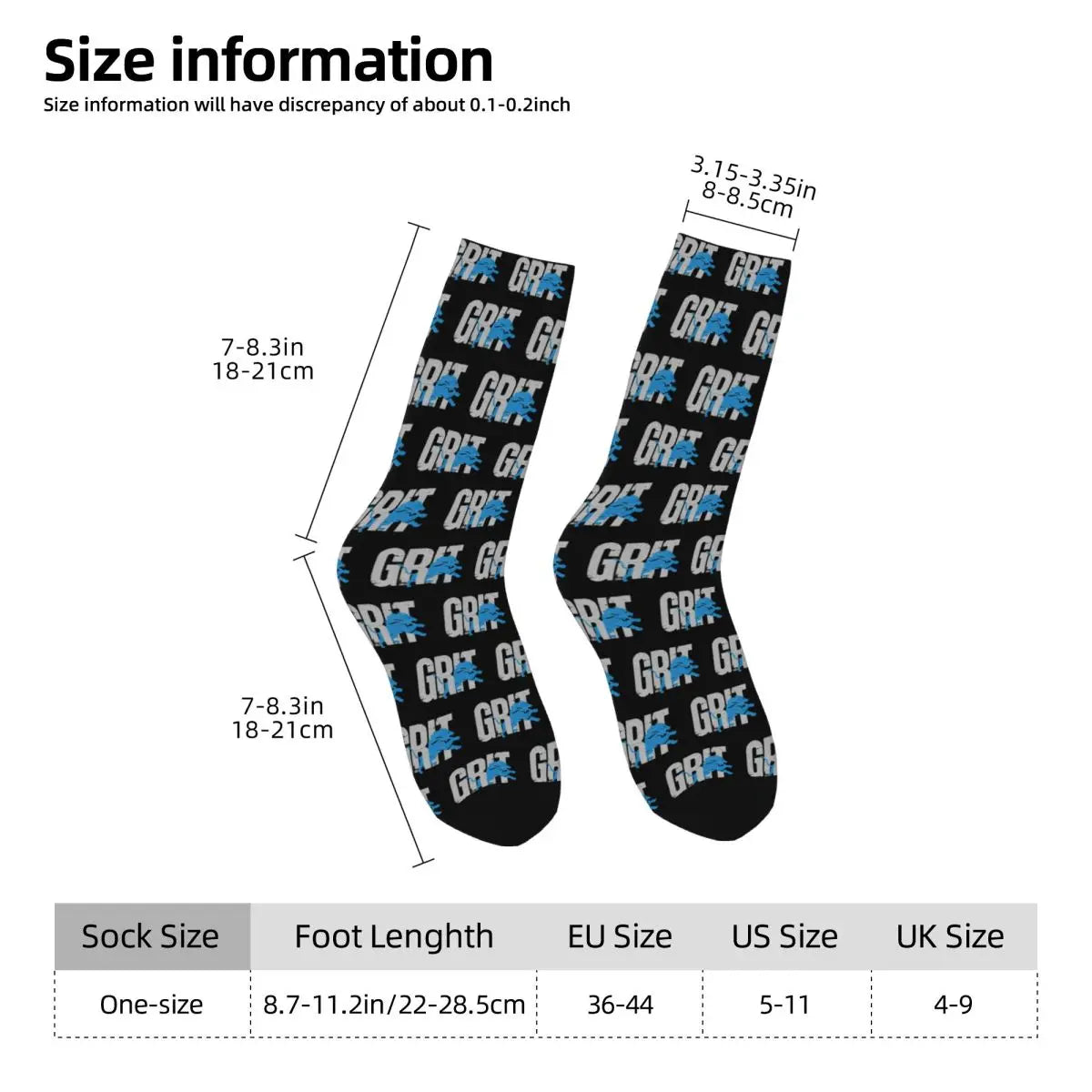 Detroits Lions Stockings Men Grit Logo Socks Breathable Leisure Socks Winter Skateboard Non Slip Design Socks Birthday Gift