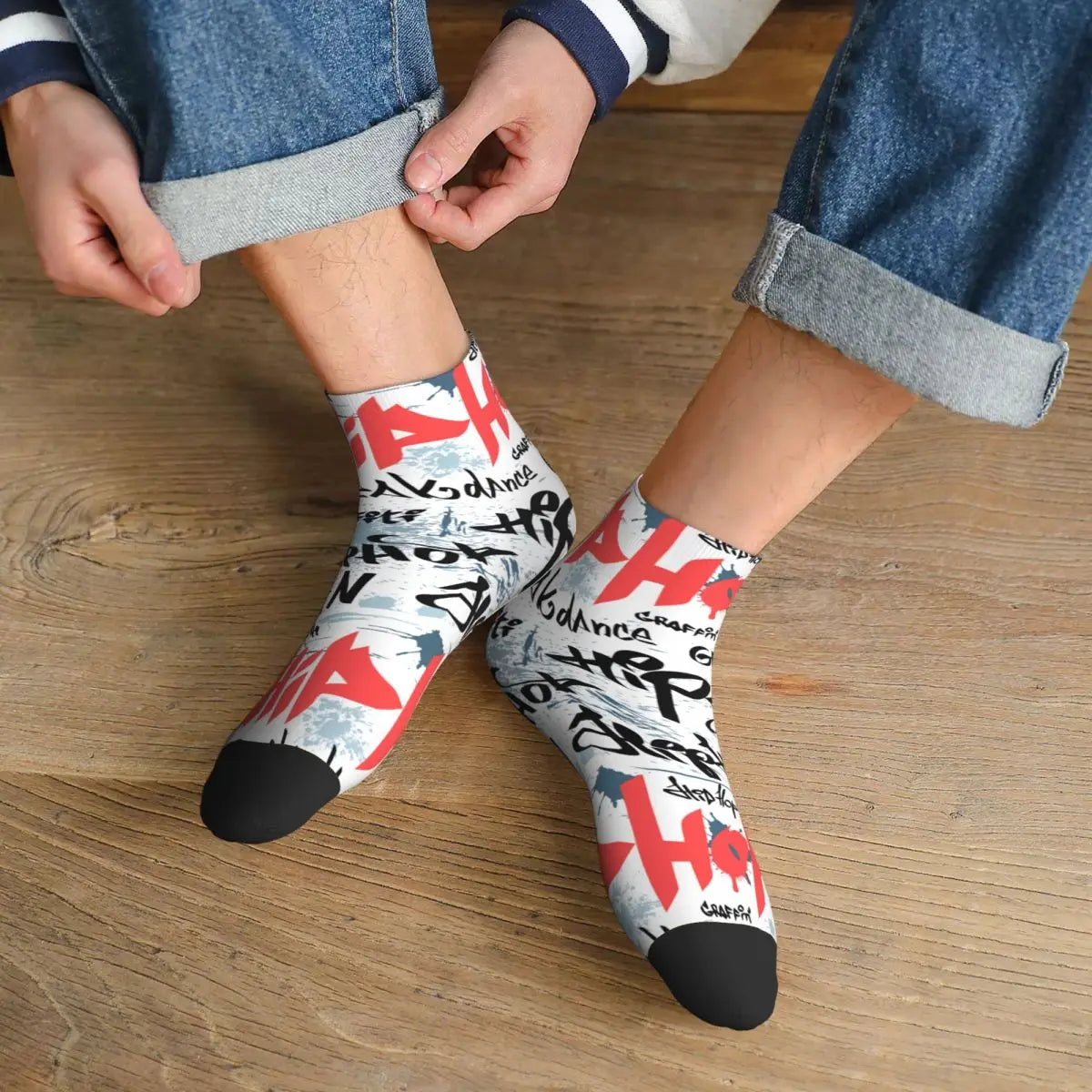 Urban Street Graffiti Art Men Women Crew Socks Unisex Funny 3D Print Dress Socks