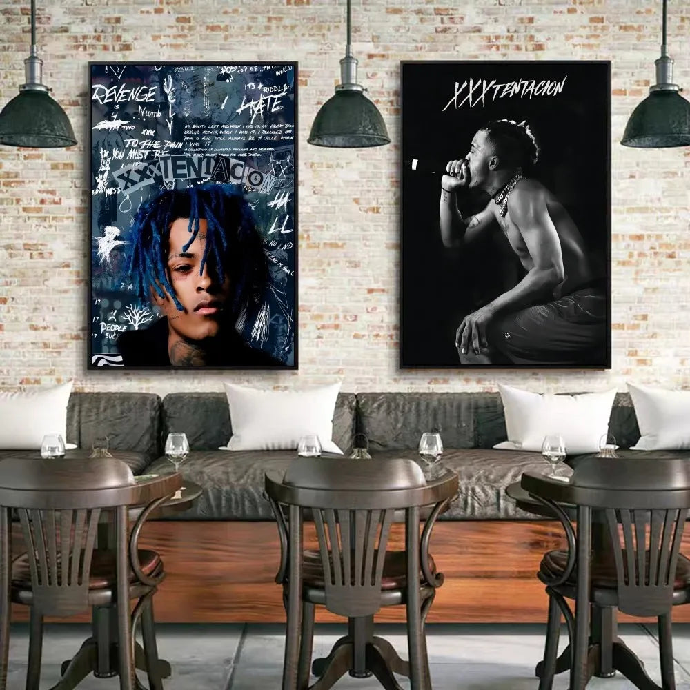 Rapper X-XXXTentacion 17 DIY Sticky Poster Waterproof Paper Sticker Coffee House Bar Stickers Wall Painting