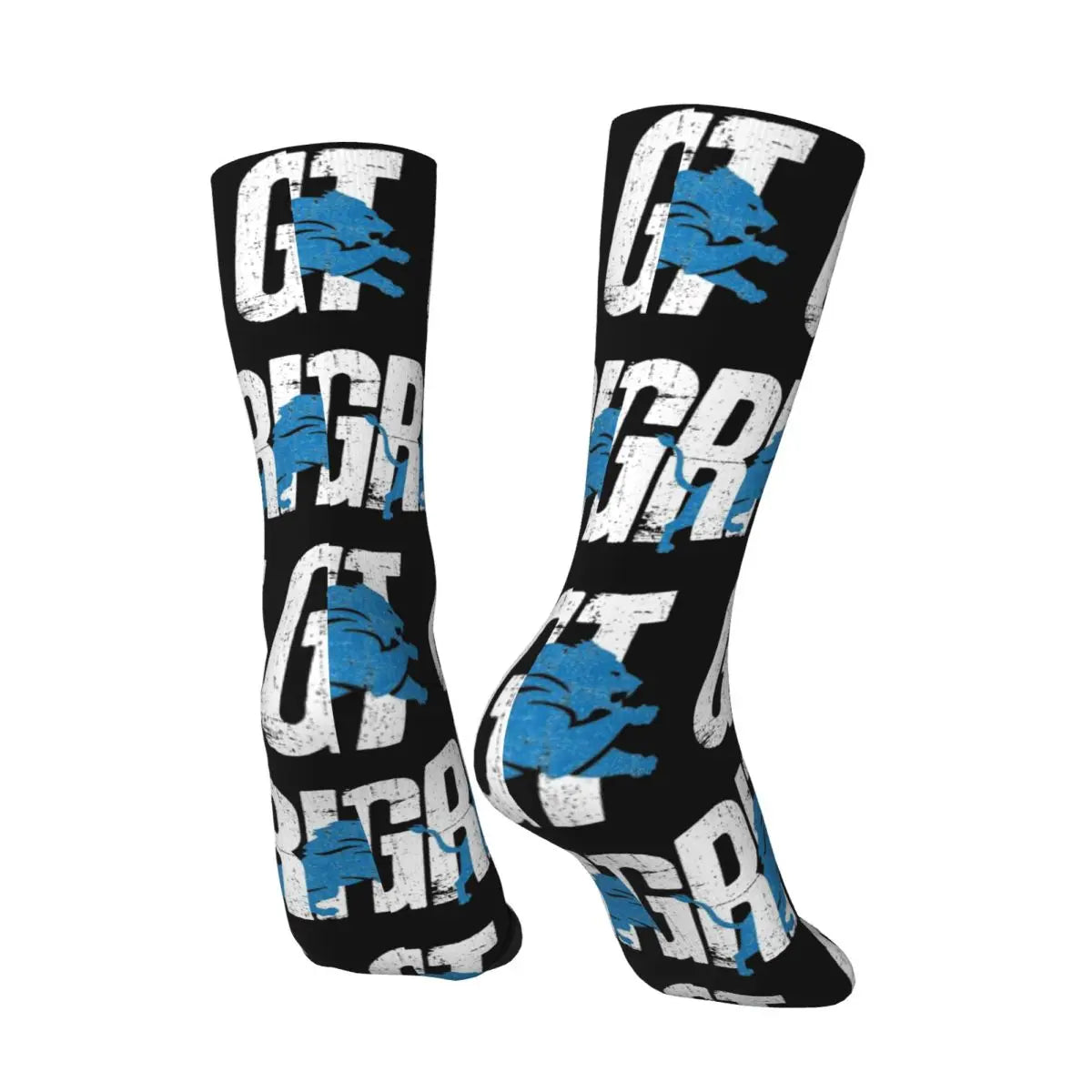 Detroit Grit Stockings Lions Graphic Funny Socks Spring Non Slip Socks Couple Cycling Warm Soft Socks