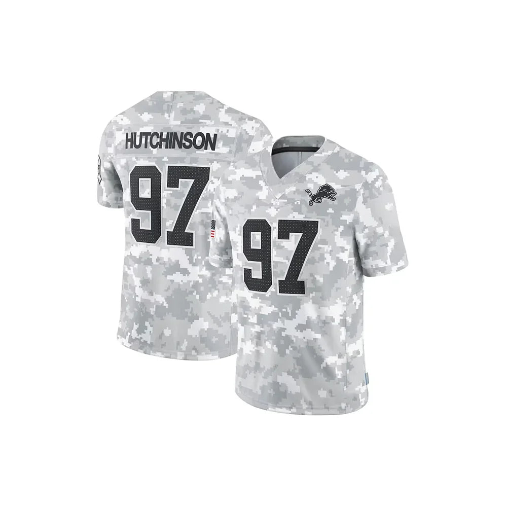 24-25 Adult Detroit American Football Jersey Rugby Jersey Sportswear Training Jersey T-shirt Hutchinson Lions