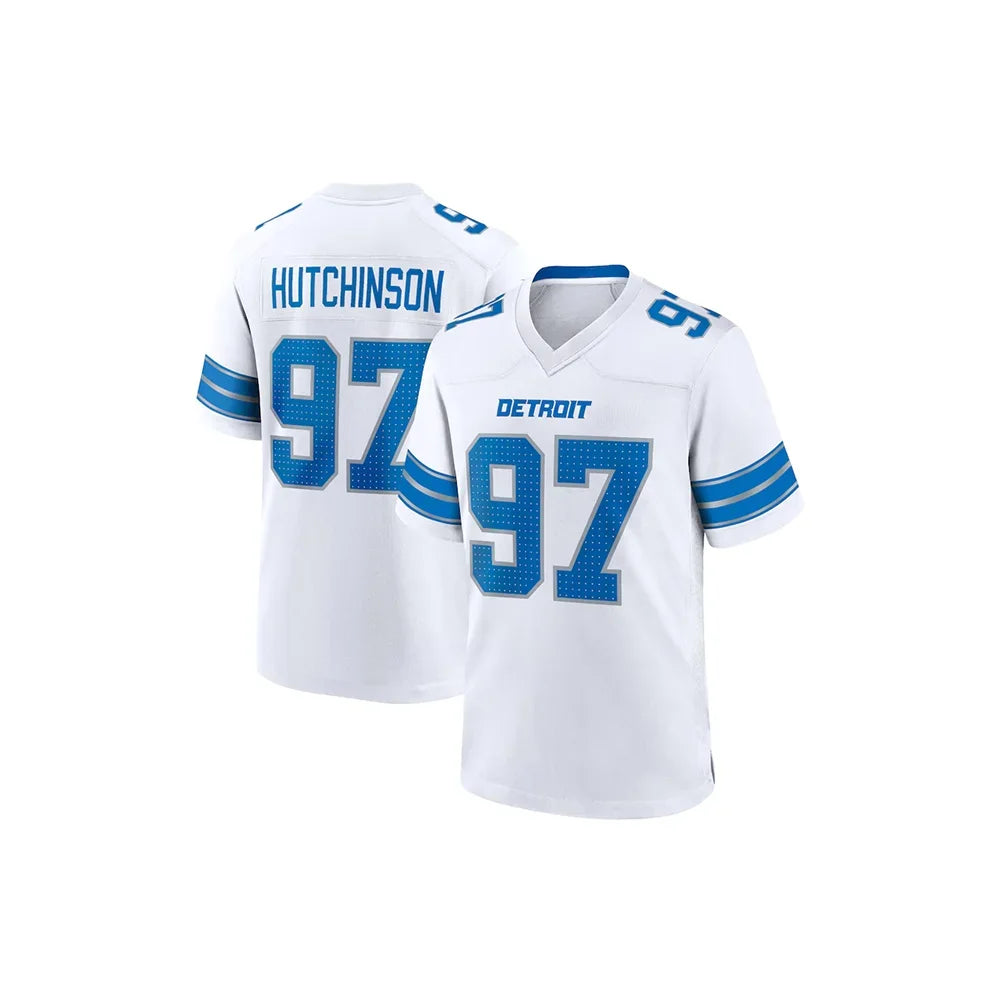 24-25 Adult Detroit American Football Jersey Rugby Jersey Sportswear Training Jersey T-shirt Hutchinson Lions